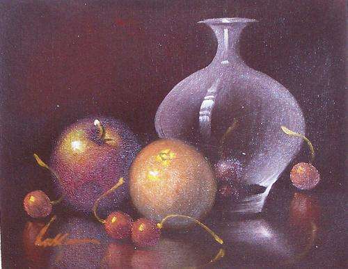Still life with pots  by Wallace. Oil on canvas.