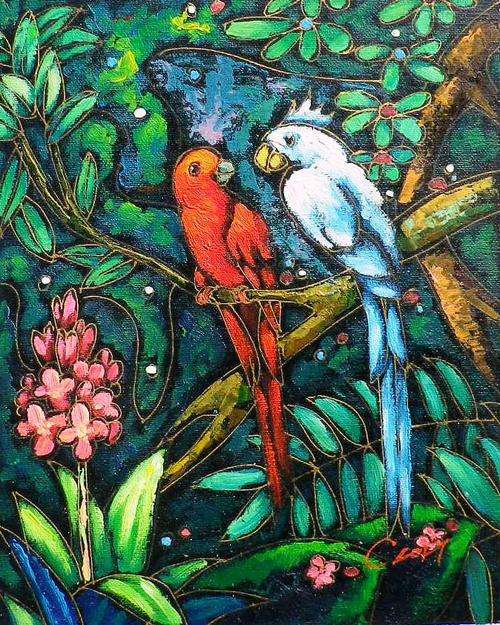 Parrots by C Loft.