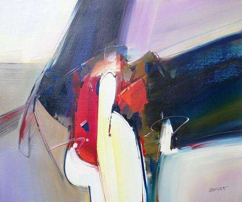 Abstract by Wilkinson, oil on canvas 60 x 50 cm.