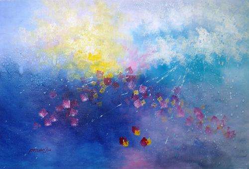 Abstract by Pat Larsen. Oil on canvas.