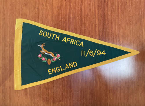 1994 Springbok rugby touch-judge flag. South Africa vs England