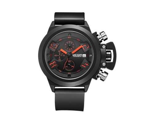 MEGIR 2002 Quartz Men Watch Three Working Sub-dials