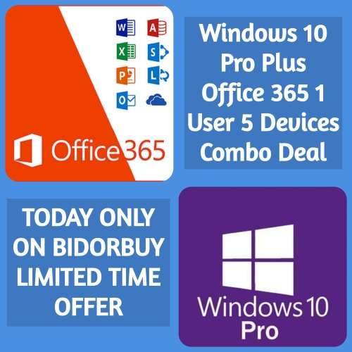 Windows 10 Pro + MS Office 365 1 User 5 Device ** COMBO DEAL ** Free Shipping **
