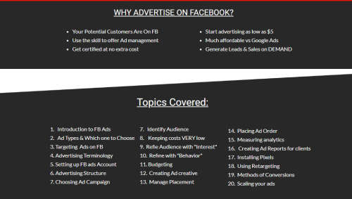 Facebook Ads Training Course Worth $995