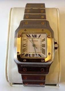 MENS YELLOW GOLD AND STEEL CARTIER SANTOS GALBEE WRISTWATCH