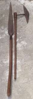 SHONA STABBING SPEAR AND BATTLE AXE FROM PRIVATE COLLECTION