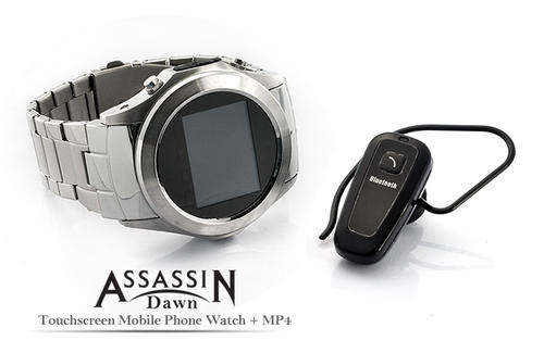 Assassin Dawn - Touchscreen Mobile Phone Watch + MP4 (Worldwide Quadband GSM)