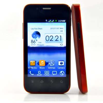 Android 3.5 Inch Phone "Dex" - 1GHz CPU, Dual SIM, Red