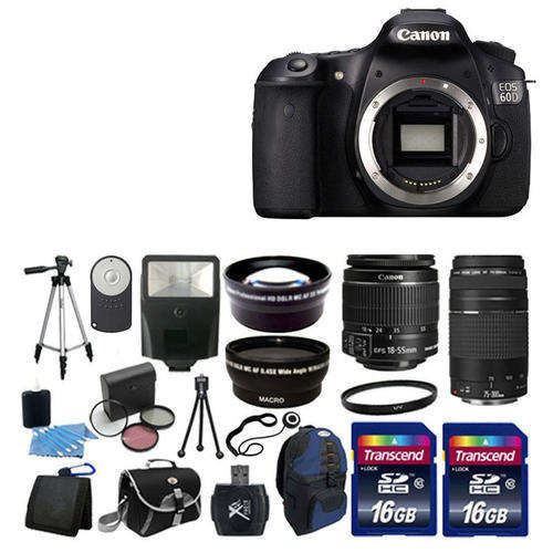 Canon EOS 60D Digital SLR Camera w 4 Lens Complete DSLR Kit 32GB VALUE KIT!