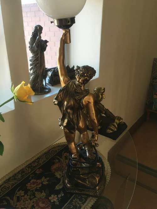 Stunning Brass Lamp/Figure