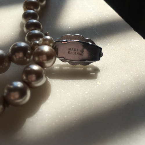 Antique 3 strand  Black pearl choker