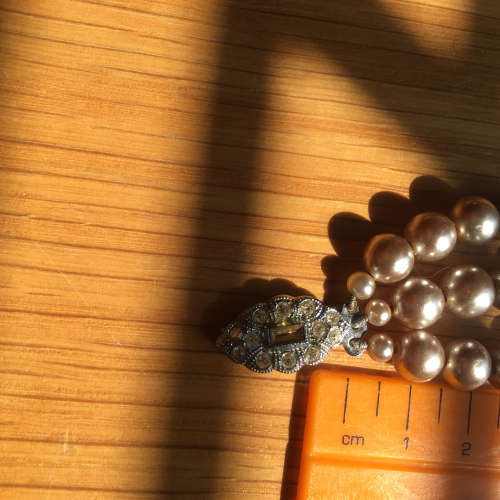 Antique 3 strand  Black pearl choker