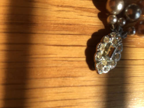 Antique 3 strand  Black pearl choker