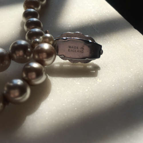 Antique 3 strand  Black pearl choker