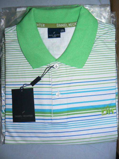DANIEL HECHTER - Golfer - LARGE - WHITE & LIME GREEN - BRAND NEW