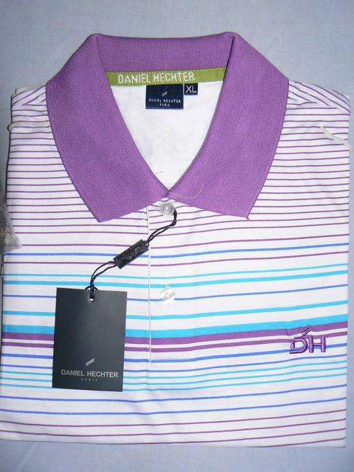 DANIEL HECHTER - Golfer - LARGE - WHITE & PURPLE - BRAND NEW