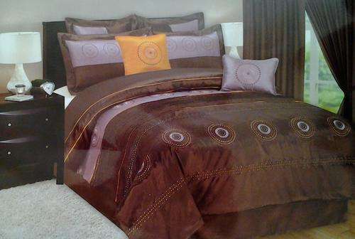NEW!!!!! KING SIZE LUXURY EMBROIDED COMFORTER 12 PIECE SET - BROWN