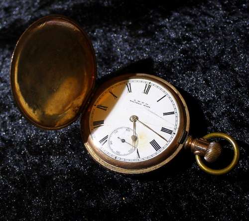 Antique 1896 Waltham Hunter pocket watch not working