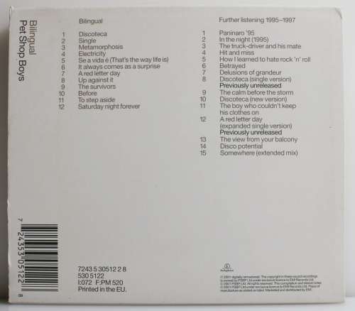 PET SHOP BOYS - Introspective /Further Listening 1988-1989 remastered 2CD UK/Europe 2001