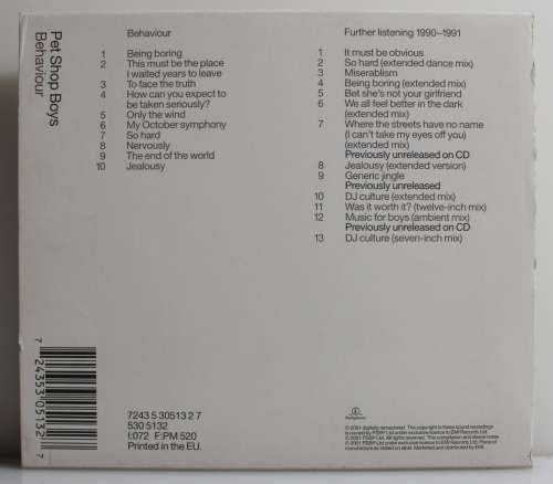 PET SHOP BOYS - Introspective /Further Listening 1988-1989 remastered 2CD UK/Europe 2001
