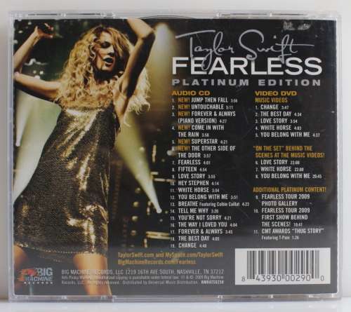 Taylor Swift - Fearless Platinum Edition CD/DVD (2009 US import)