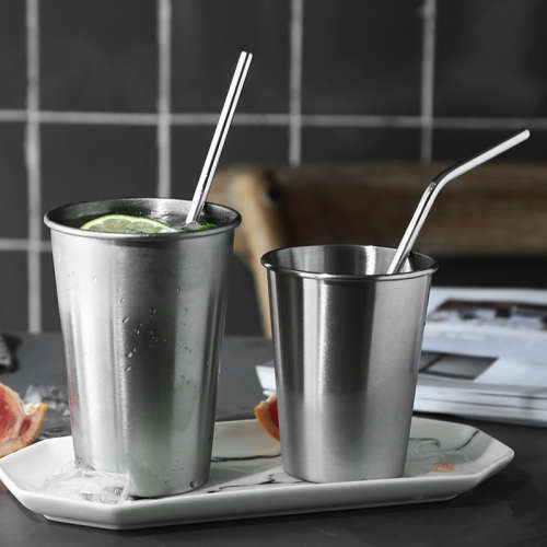 Reusable Stainless Steel Curved Straws - set of 4