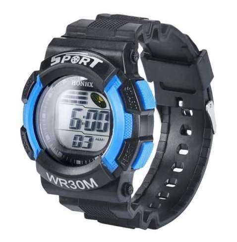 Men Boys LED Digital Alarm Date Rubber Army Watch Waterproof Sport Wristwatch