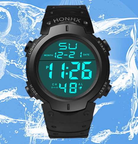 Waterproof Men's Boy LCD Digital Stopwatch Date Wrist Watch Sport Rubber Watches