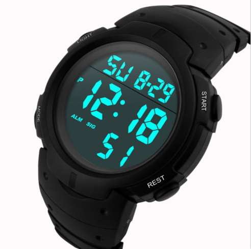Waterproof Men's Boy LCD Digital Stopwatch Date Wrist Watch Sport Rubber Watches