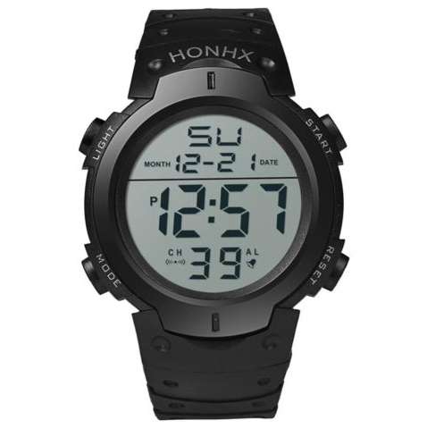 Waterproof Men's Boy LCD Digital Stopwatch Date Wrist Watch Sport Rubber Watches