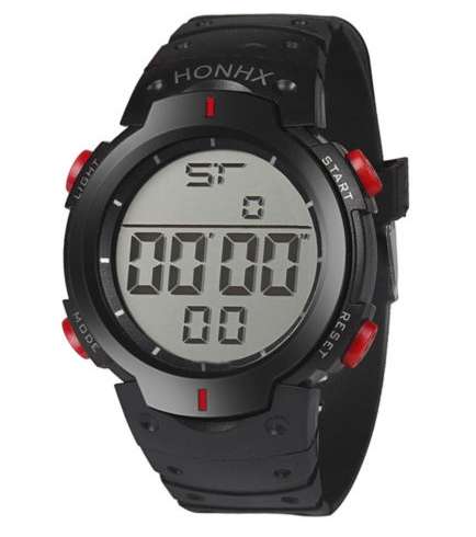 Fashion Waterproof Mens Boy LCD Digital Stopwatch Date Rubber Sport Wristwatches