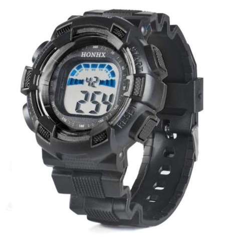 Sport Mens Watches Waterproof LED Digital Date Alarm Army Wrist Watch Black