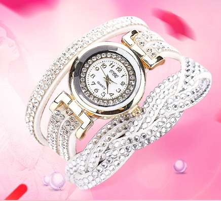 CCQ 2016 New Fashion Casual Quartz Women Rhinestone Watch Braided Leather Bracelet Watch