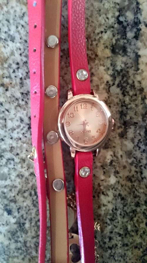 Ladies Wrap Strap Watch (Red, Brown)