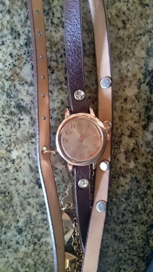 Ladies Wrap Strap Watch (Red, Brown)