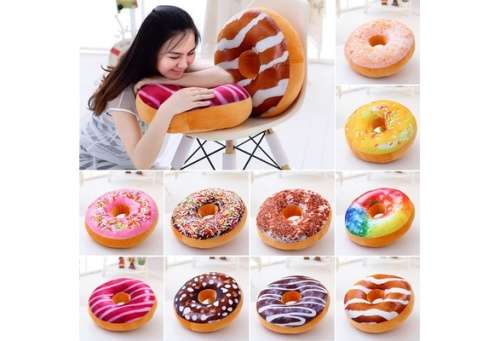 3D Creative Plush Donut Food Pillows Stuffed Toys Dolls Funny Cartoon Donuts Pillow Plush