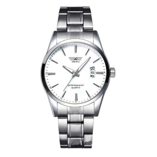 Cool New Waterproof Strap Date Stainless Steel Band Round Dial Sport Quartz Analog Wrist Watch Watch