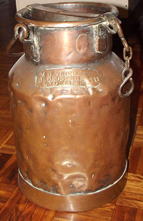 3 Gallon Milk Can - solid copper - to Van Niekerk, badfontein, lydenburg - Shipping R125