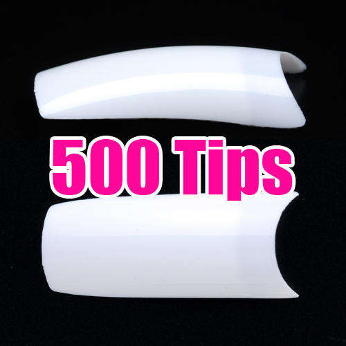 500 White French Acrylic Style False Nail Art Tips