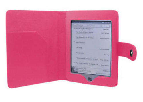 PU Leather Folio Carry Case Cover for Amazon Kindle Touch 3G 2011 e-reader Pink