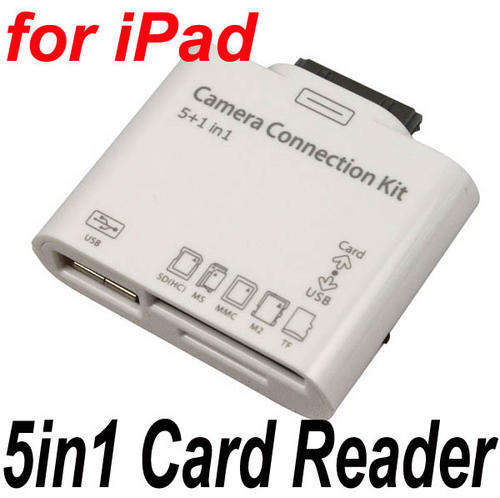 FREE SHIPPING!! New Fashion 5in1 Camera Connection Kit Reader USB Card SD For Apple iPad 2 White