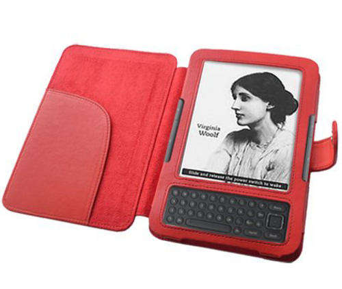 PU Leather Cover Case for Amazon Kindle 3 WiFi 3G Kindle e-book Reader + Screen Protector Red