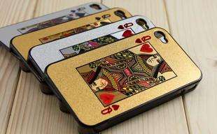 FREE SHIPPING!! Luxury Designer Playing Card Aluminum Chrome Hard Case Cover For iPhone 4 4G 4S