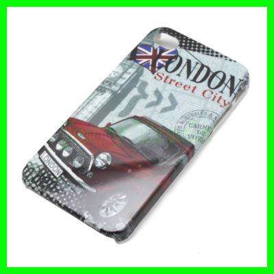 FREE SHIPPING !! Old Fashioned London Street City Car Image Hard Back Case Cover for iPhone 4 4S