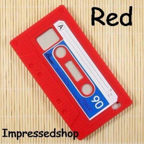 FREE SHIPPING !! RED Cassette Tape Soft Silicone Case Cover Skin For Samsung Galaxy S2 i9100