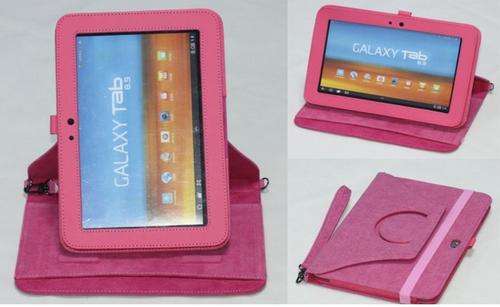LOCAL STOCK!! leather case cover for Samsung Galaxy Tab P7300 P67310 with 360 Degrees Rotating PINK