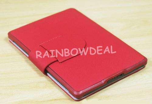 2012 New arrival Hard Back Slim Leather Case Cover For Amazon Kindle 4 RED +FREE SCREEN PROTECTOR