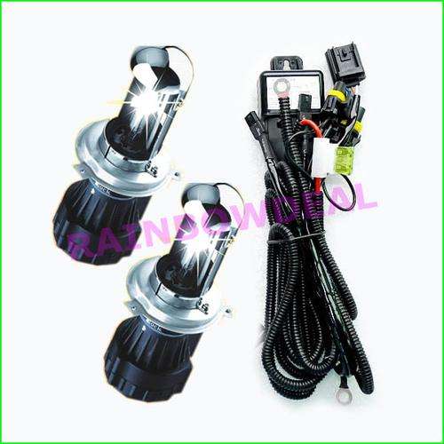 LOCAL STOCK!  2x Car HID Bulbs Xenon Headlight Lamp H4 Hi/Lo Bi-Xenon + Harness 6000K
