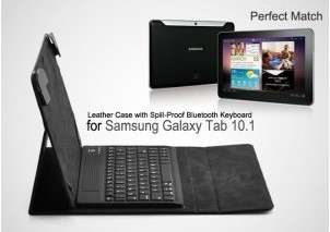 "Free Stylus" Folder Leather Case with Bluetooth Keyboard for Samsung Galaxy Tab 10.1 P7510 P7500
