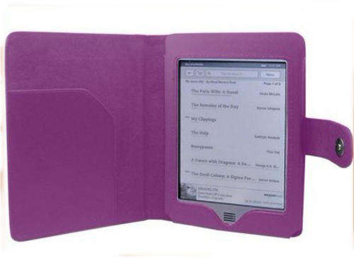 PU Leather Folio Carry Case Cover for Amazon Kindle Touch 3G 2011 e-reader Purple